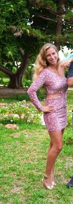 Roze glitter jurk, Ophalen of Verzenden, Gedragen, Roze, Cocktailjurk