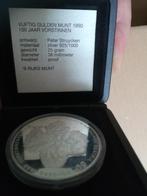 Peter Strucken 50 gulden munt 1990 100 jaar vorstinnen, Koningin Beatrix, Zilver, Ophalen of Verzenden, Losse munt