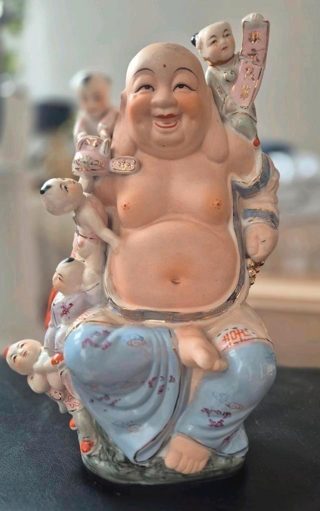 Chinezen lachende Buddha met kinderen, Antiek en Kunst, Kunst | Niet-Westerse kunst, Ophalen of Verzenden
