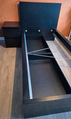 Ikea Malm bedframe, bedlades en nachtkastje. Eenpersoons bed, Ophalen, Eenpersoons, Zwart, Hout