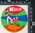 Sticker: Klaus Chocolat Caramel, Ophalen of Verzenden, Zo goed als nieuw, Bedrijf of Vereniging