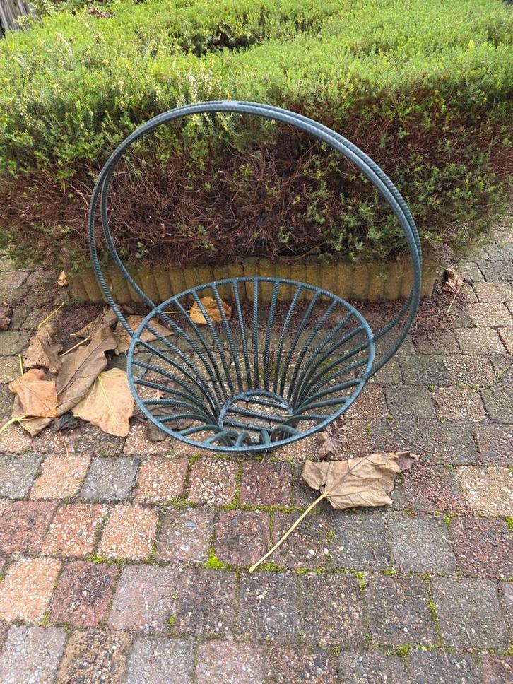 Gietijzeren Bloembakhouder, Tuin en Terras, Bloembakken en Plantenbakken, Gebruikt, Metaal, Binnen, Balkon, Tuin, Minder dan 30 cm