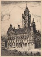 Stadhuis Middelburg - Eugène Joseph Frans Lücker, Antiek en Kunst, Kunst | Etsen en Gravures, Ophalen of Verzenden