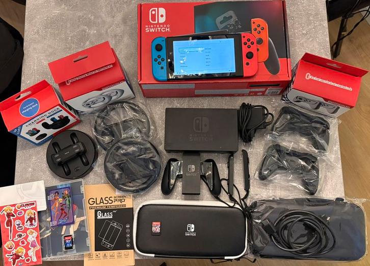 Nintendo Switch V2 (2019) - Compleet pakket!, Spelcomputers en Games, Spelcomputers | Nintendo Switch, Zo goed als nieuw, Switch 2019 Upgrade