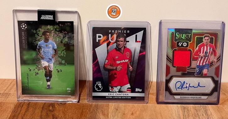Voetbal Kaarten Set - Bobb, Cantona, Riquelme, Verzamelen, Overige Verzamelen, Zo goed als nieuw, Ophalen of Verzenden
