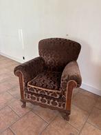 Vintage fauteuil/ bruin mohair, Ophalen of Verzenden, Zo goed als nieuw, 75 tot 100 cm