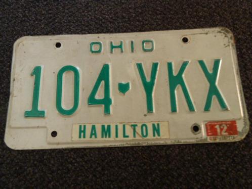 Kentekenplaat licenseplate Ohio Hamilton USA, Verzamelen, Automerken, Motoren en Formule 1, Gebruikt, Auto's, Ophalen of Verzenden