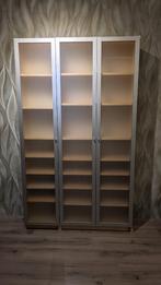 IKEA Billy kast met zilveren matglas deuren, Ophalen, 100 tot 150 cm, 200 cm of meer, 25 tot 50 cm