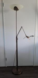 Vloerlamp met leeslamp, Huis en Inrichting, Ophalen, Gebruikt, Klassiek, Glas