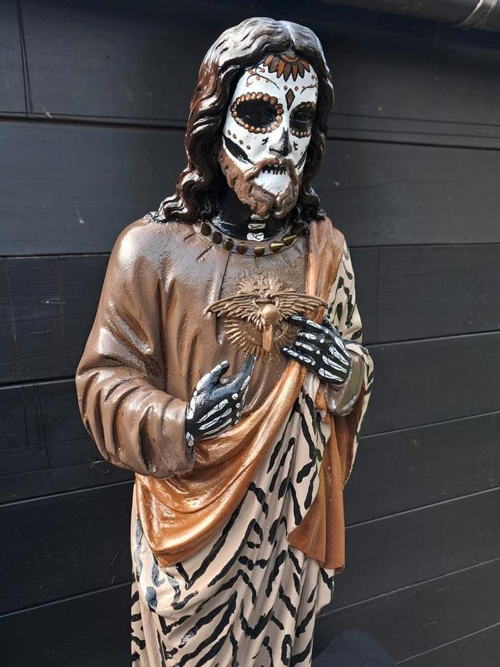 Dia de los muertos jezus hand geschilderd silly art, Verzamelen, Beelden en Beeldjes, Nieuw, Dier, Ophalen of Verzenden