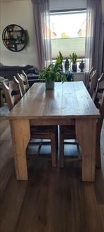 Eettafel met 6 stoelen, Ophalen, Gebruikt, 50 tot 100 cm, Vijf personen of meer