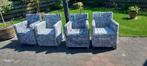 Tuinstoelen 4 zware rieten stoelen!, Tuin en Terras, Tuinstoelen, Overige materialen, Gebruikt, Ophalen