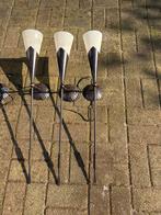 6 Vintage roestbruine wandlampen met kap 80 cm, Huis en Inrichting, Lampen | Wandlampen, Ophalen, Zo goed als nieuw
