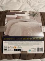 Bruin velvet sprei,  220x240 cm, Bruin, T, Tweepersoons, T