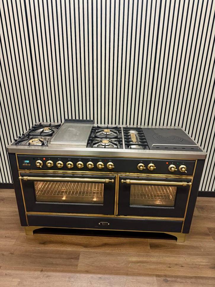 Luxe Prachtige Boretti Majestic Fornuis 7 pits 150 cm, Witgoed en Apparatuur, Fornuizen, Zo goed als nieuw, Vrijstaand, Gas, 5 kookzones of meer