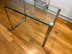 Design bijzettafels met glas en chroom, Huis en Inrichting, Rechthoekig, Ophalen, 45 tot 60 cm, Glas