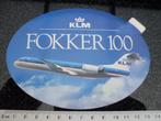 sticker fokker 100 KLM logo vliegtuig airplane, Verzamelen, Verzenden, Zo goed als nieuw, Bedrijf of Vereniging