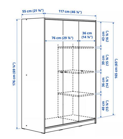 IKEA KLEPPSTAD Kledingkasten – 2 stuks, wit, Huis en Inrichting, Kasten | Stellingkasten, Zo goed als nieuw, Ophalen
