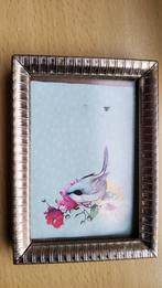 Klein oud retro zilver kleur fotolijstje bewerkte rand., Ophalen of Verzenden