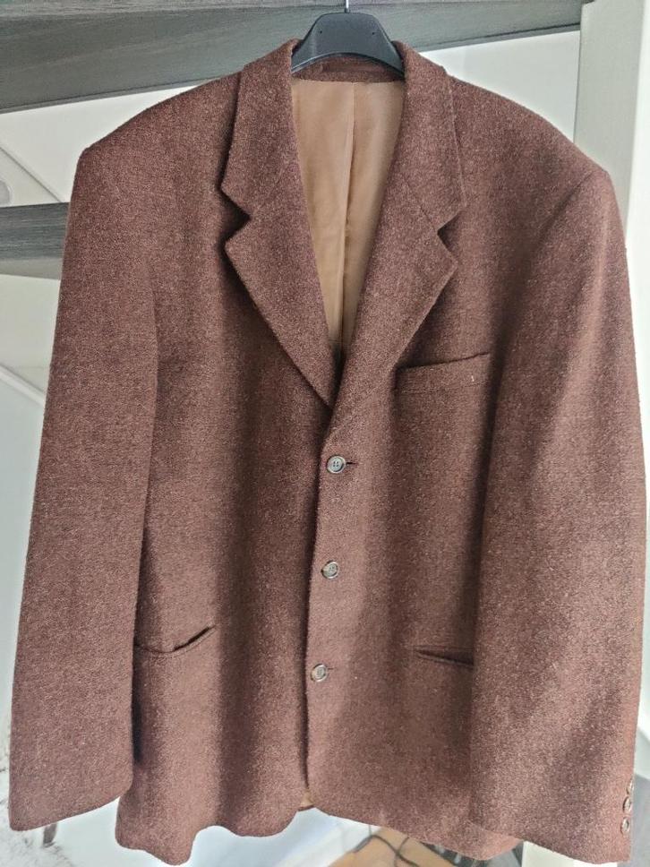 ZGAN. Bruin wollen colbert, maat 48, Kleding | Heren, Kostuums en Colberts, Zo goed als nieuw, Maat 48/50 (M), Bruin, Ophalen of Verzenden