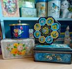 4 vintage bloemen blikken, Ophalen of Verzenden, Gebruikt, Overige