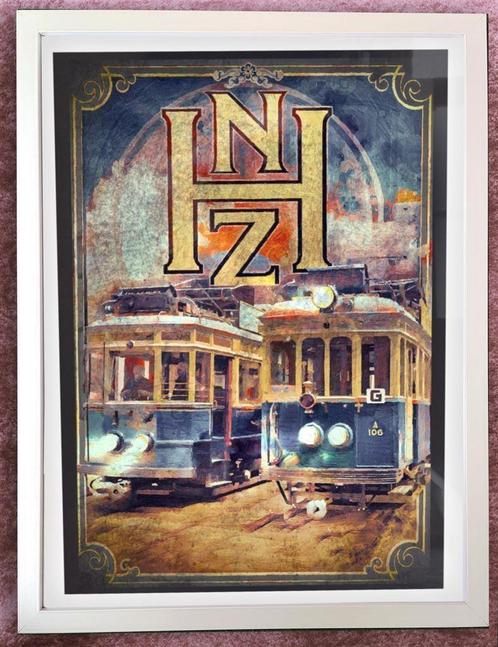 [Poster in Frame] Zeldzaam NZH Tram Reclame Affiche, Verzamelen, Spoorwegen en Tramwegen, Nieuw, Tram, Kaart of Prent, Verzenden