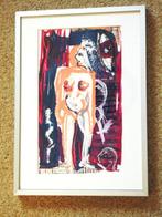 Goed Olieverf op papier  "Striptease"  van Tejo Remy, Ophalen of Verzenden
