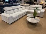 Hoekbank 325x255 Licht Beige Ribstof Direct/Leverbaar E-7184, Hout, Hoekbank, Ophalen of Verzenden, Mwonenenslapen