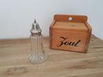 Brocante zout strooier zilveren dop, Ophalen of Verzenden