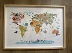 Leuk kinderschilderij met wereldkaart, Ophalen of Verzenden, Zo goed als nieuw, Schilderij, 50 tot 75 cm