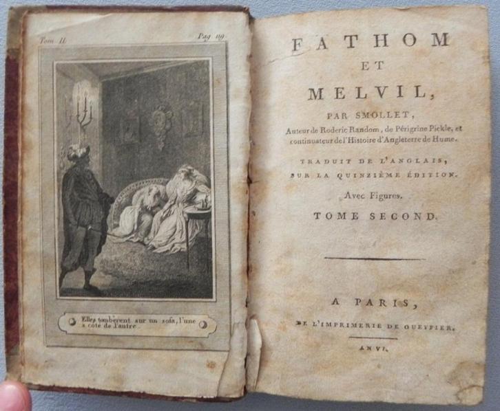 Fathom et melvil Par Smollet, auteur de Roderic random, Antiek en Kunst, Antiek | Boeken en Bijbels, Ophalen of Verzenden