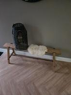Houten bankje met decoratie, Ophalen