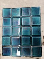 186 stuks antieke vierkante metrotegels petrol blauw 7,5x7,5, Antiek en Kunst, Ophalen