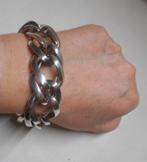 Zilveren zware Buddha to Buddha schakel armband nr.928, Verzenden, Zo goed als nieuw, Zilver, Zilver