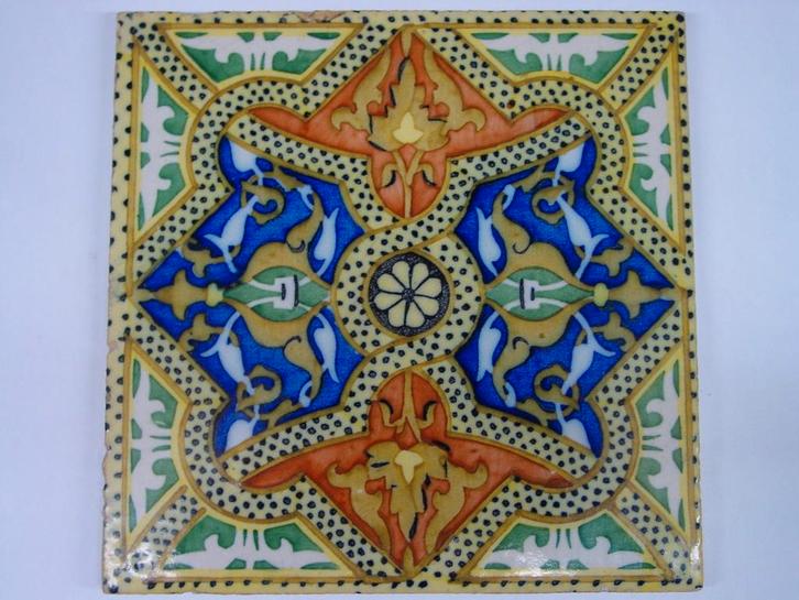 Antieke Spaanse Wandtegels - Handgeschilderd, Antiek en Kunst, Antiek | Wandborden en Tegels, Ophalen of Verzenden