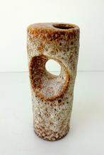 Keramiek vaas beige gemêleerd openingen van Woerden 3849-k, Antiek en Kunst, Antiek | Keramiek en Aardewerk, Ophalen of Verzenden
