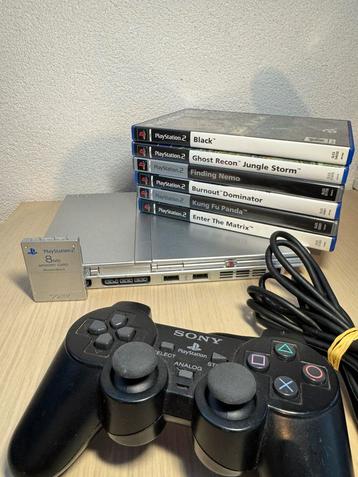 Playstation 2 met controller en 6 spellen beschikbaar voor biedingen