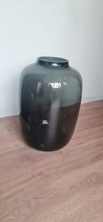 Grote zwart transparante vaas, Huis en Inrichting, Woonaccessoires | Vazen, Ophalen, Zwart, Minder dan 50 cm, Glas