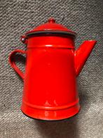 Koffiepot rood emaille vintage antiek, Ophalen of Verzenden
