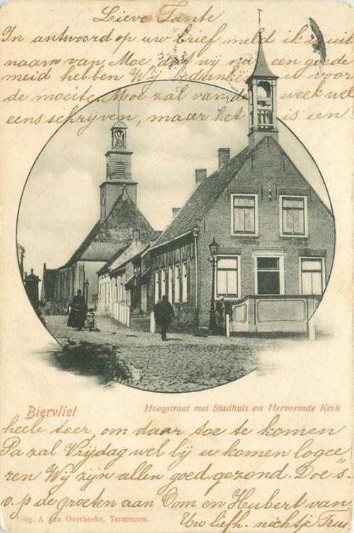 (701-430-007) Biervliet Hoogstraat, Verzamelen, Ansichtkaarten | Nederland, Gelderland, Verzenden