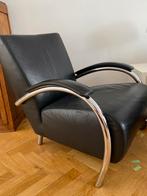Molinari designer fauteuil stoel leer met chrome, Huis en Inrichting, Fauteuils, Ophalen, Gebruikt, Leer