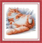 # Nieuw compleet borduurpakket; Sleeping cat #, Hobby en Vrije tijd, Borduren en Borduurmachines, Ophalen of Verzenden, Nieuw