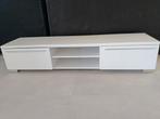 Wit hoogglans tv-meubel met 2 lades, Huis en Inrichting, Kasten | Televisiemeubels, Ophalen, Gebruikt, 150 tot 200 cm, Minder dan 100 cm