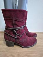 Sch98 - Rode leren Marco Tozzi laarzen maat 40 (1), Kleding | Dames, Schoenen, Ophalen of Verzenden, Zo goed als nieuw, Rood, Hoge laarzen