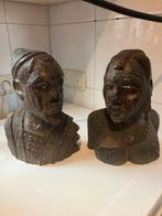 Houten Beelden Man en Vrouw - Houtsnijwerk Afrikaanse Kunst, Ophalen of Verzenden
