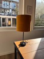 Velours tafellamp oker geel 41 cm, Huis en Inrichting, Lampen | Tafellampen, Ophalen of Verzenden, Zo goed als nieuw, Stof, Minder dan 50 cm