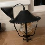 Metalen hallampje met glazen kelk, Antiek en Kunst, Ophalen of Verzenden