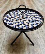 Bijzettafel met los dienblad hand gemaakt, Minder dan 55 cm, Rond, Nieuw, Ophalen of Verzenden