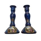 Chinees porseleinen kandelaren, Overige materialen, Ophalen of Verzenden, Zo goed als nieuw, Blauw