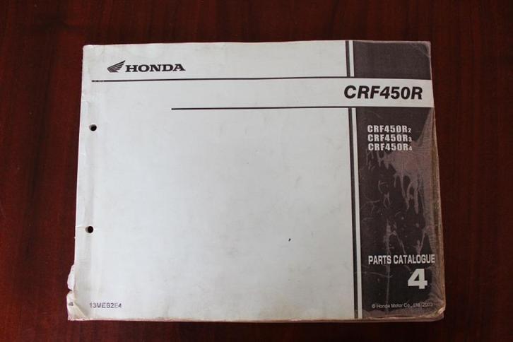 Honda CRF450R 2003 parts catalogue CRF 450 R 2,3,4, Motoren, Handleidingen en Instructieboekjes, Honda, Ophalen of Verzenden